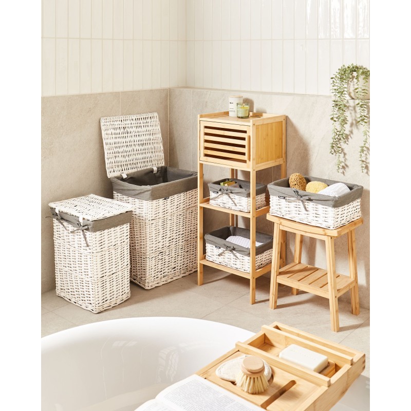 Zestaw 5 koszy wiklinowych szary ELLA