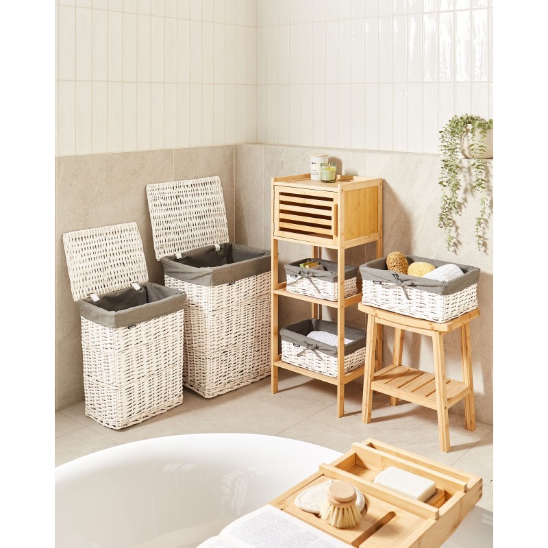 Zestaw 5 koszy wiklinowych szary ELLA