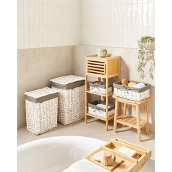 Zestaw 5 koszy wiklinowych szary ELLA