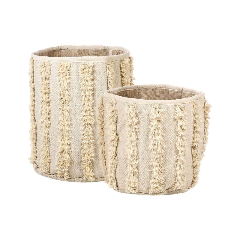 Zestaw 2 koszy KAKKI Bawełna Beżowy