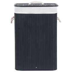 Kosz bambusowy z pokrywą czarny KOMARI