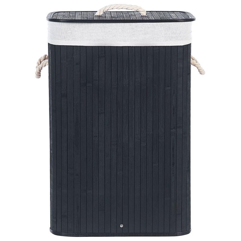 Kosz bambusowy z pokrywą czarny KOMARI