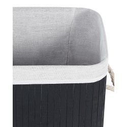 Kosz bambusowy z pokrywą czarny KOMARI