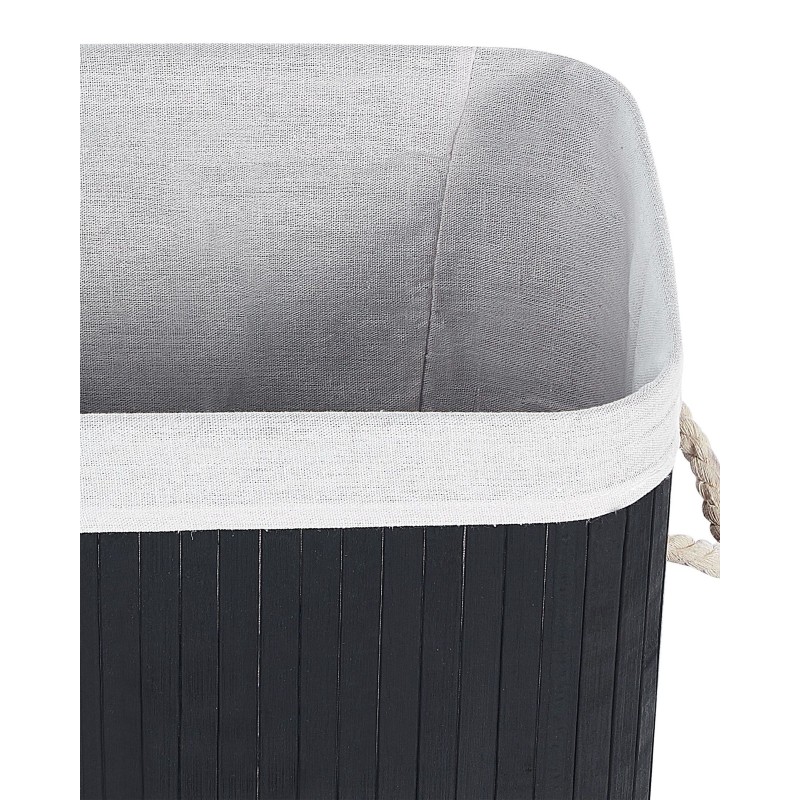 Kosz bambusowy z pokrywą czarny KOMARI