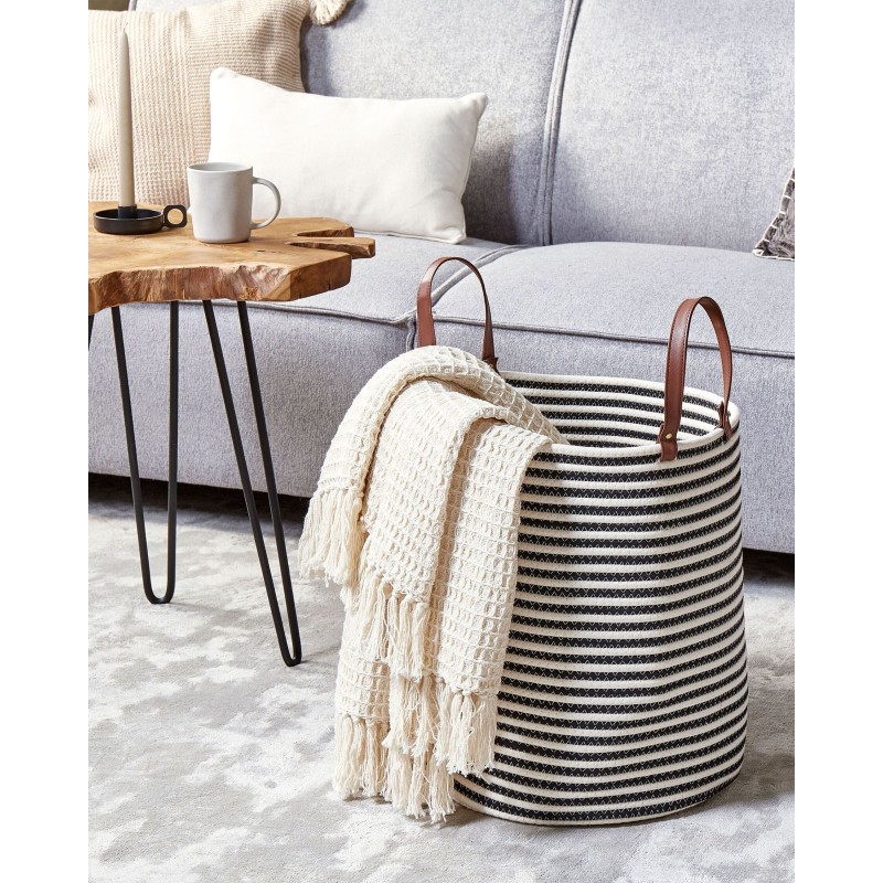 Kosz ICHKA Bawełna Czarny/ biały