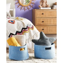 Zestaw 2 koszy CHINIOT Bawełna Błękitny