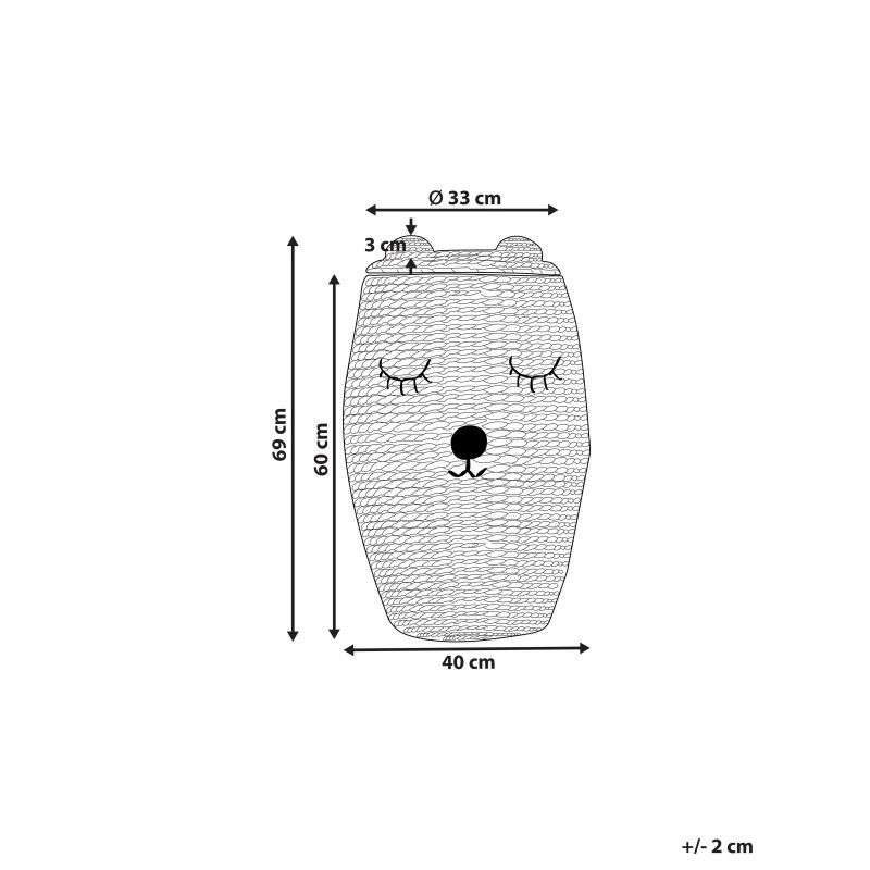 Kosz na zabawki Miś SAMBUR Plecionka Naturalny