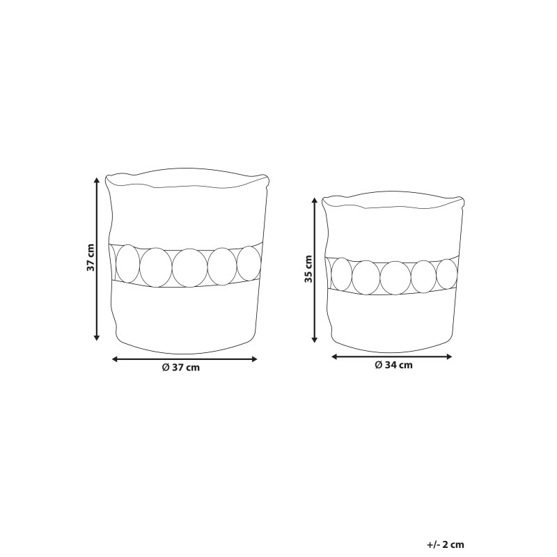 Zestaw 2 koszy ALANG Juta Naturalny