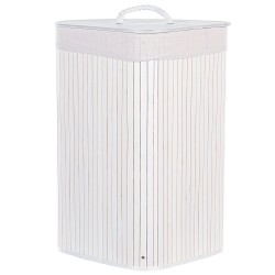 Kosz bambusowy z pokrywą biały MATARA