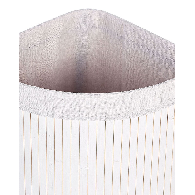 Kosz bambusowy z pokrywą biały MATARA