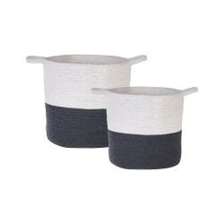 Zestaw 2 koszy PAZHA Bawełna Czarny