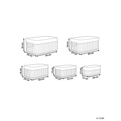 Zestaw 5 koszy TALPE Drewno bambusowe Brązowy