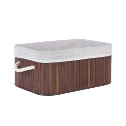 Zestaw 5 koszy TALPE Drewno bambusowe Brązowy