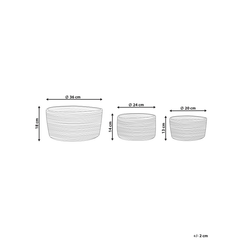 Zestaw 3 koszy TAJORI Juta Naturalny
