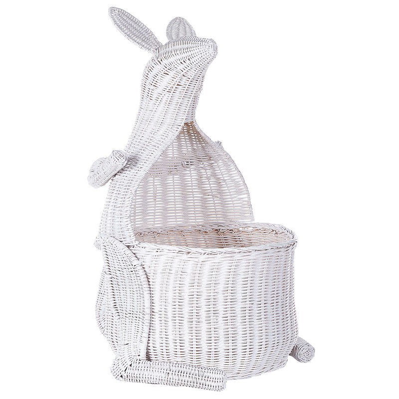 Kosz na zabawki Kangur KAPITI Rattan Biały