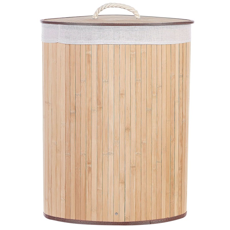 Kosz bambusowy z pokrywą jasne drewno MATARA