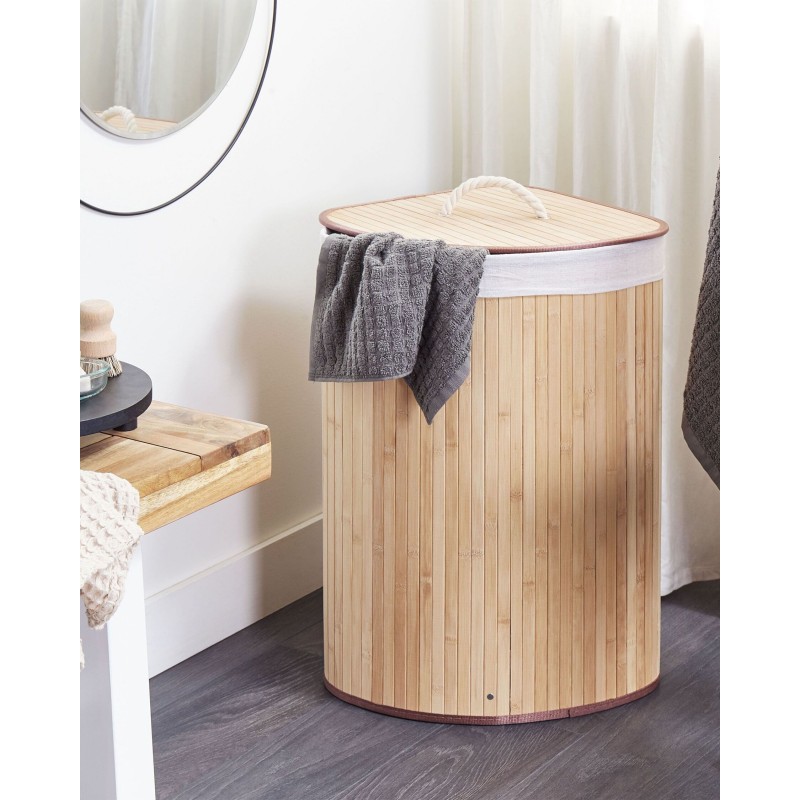 Kosz bambusowy z pokrywą jasne drewno MATARA