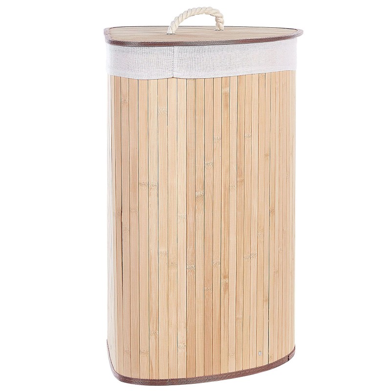 Kosz bambusowy z pokrywą jasne drewno MATARA