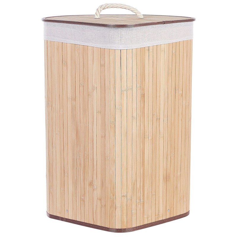 Kosz bambusowy z pokrywą jasne drewno MATARA