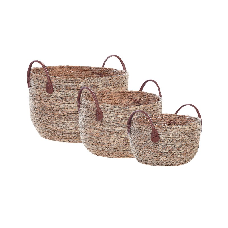 Zestaw 3 koszy SAYJAR Trawa morska Naturalny
