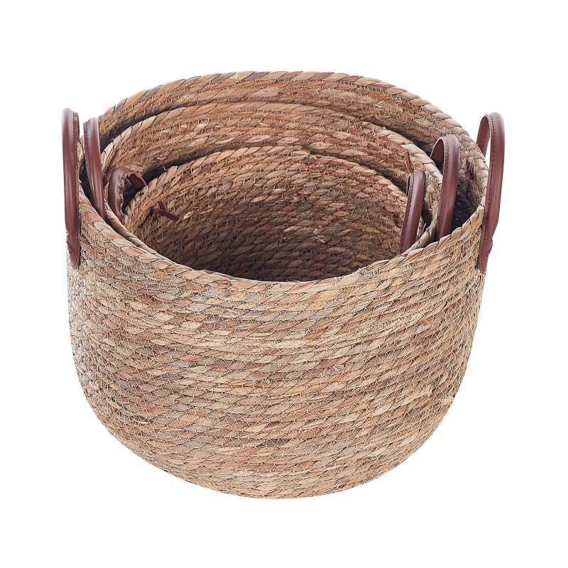 Zestaw 3 koszy SAYJAR Trawa morska Naturalny