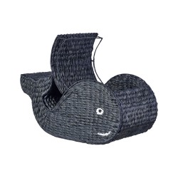 Kosz na zabawki Wieloryb ORANIA Plecionka Czarny