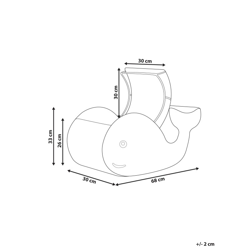 Kosz na zabawki Wieloryb ORANIA Plecionka Czarny