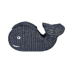 Kosz na zabawki Wieloryb ORANIA Plecionka Czarny