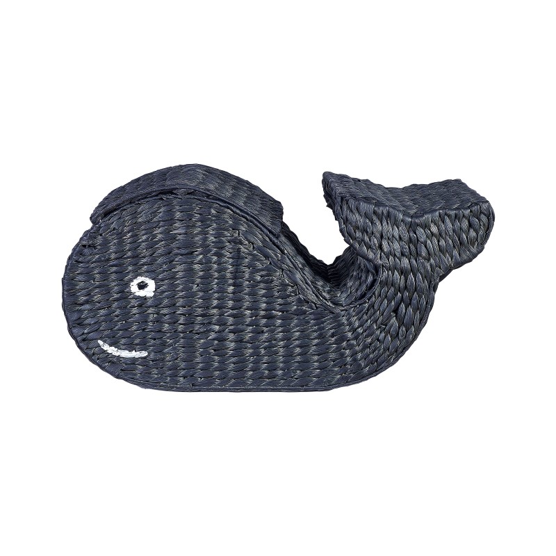 Kosz na zabawki Wieloryb ORANIA Plecionka Czarny