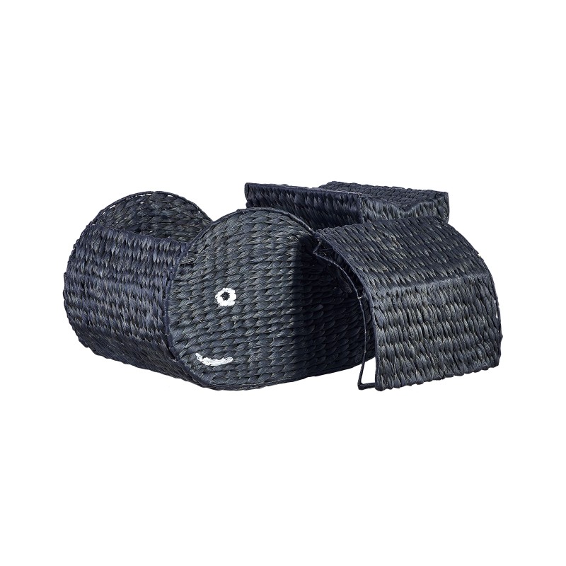 Kosz na zabawki Wieloryb ORANIA Plecionka Czarny