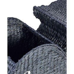 Kosz na zabawki Wieloryb ORANIA Plecionka Czarny