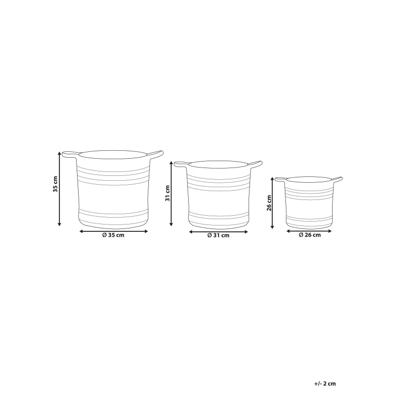 Zestaw 3 koszy ZHOB Juta Naturalny