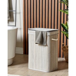 Kosz bambusowy z pokrywą szary KALUTARA