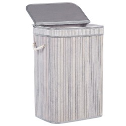 Kosz bambusowy z pokrywą szary KALUTARA