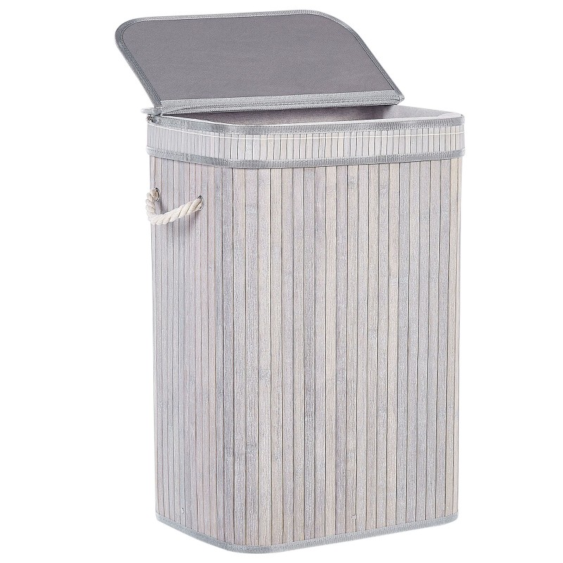 Kosz bambusowy z pokrywą szary KALUTARA