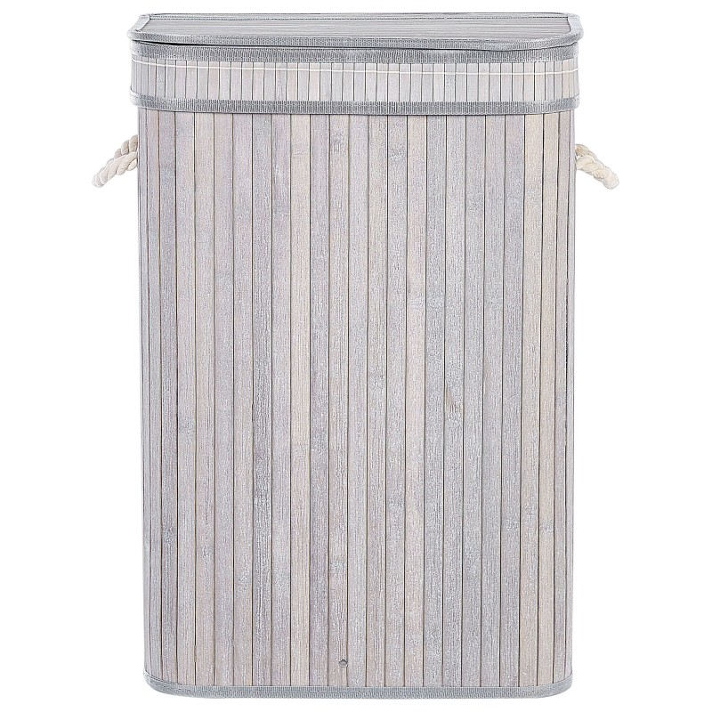 Kosz bambusowy z pokrywą szary KALUTARA