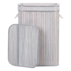 Kosz bambusowy z pokrywą szary KALUTARA