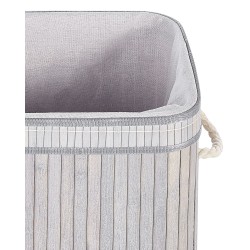 Kosz bambusowy z pokrywą szary KALUTARA