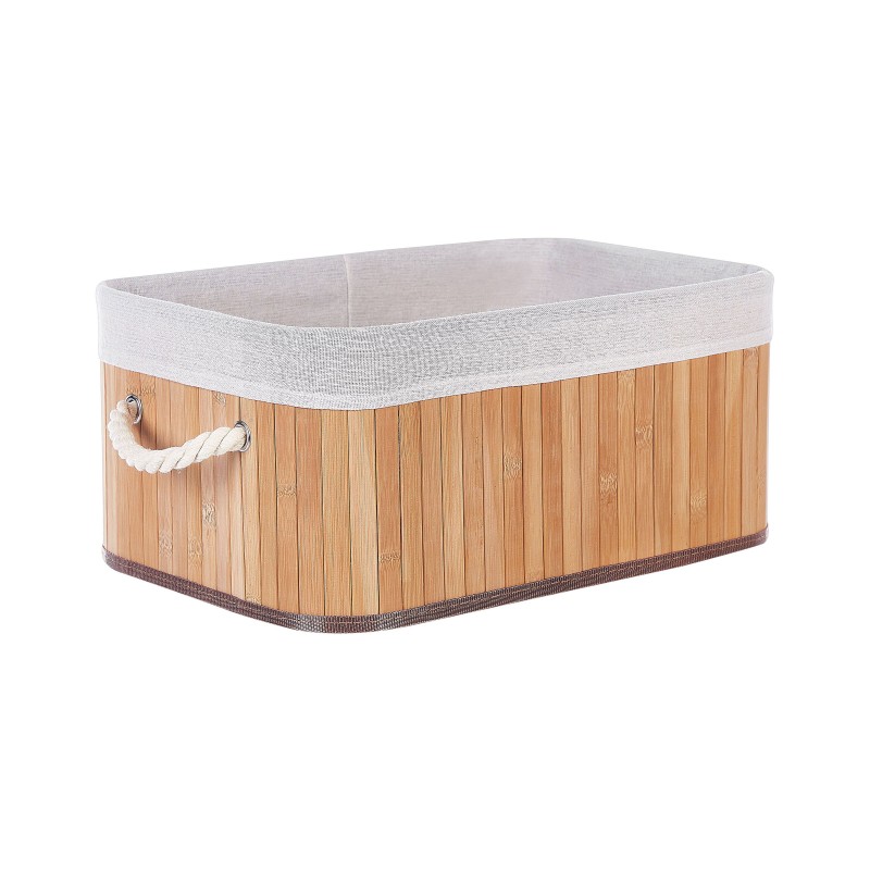 Zestaw 5 koszy TALPE Drewno bambusowe Jasnobrązowy