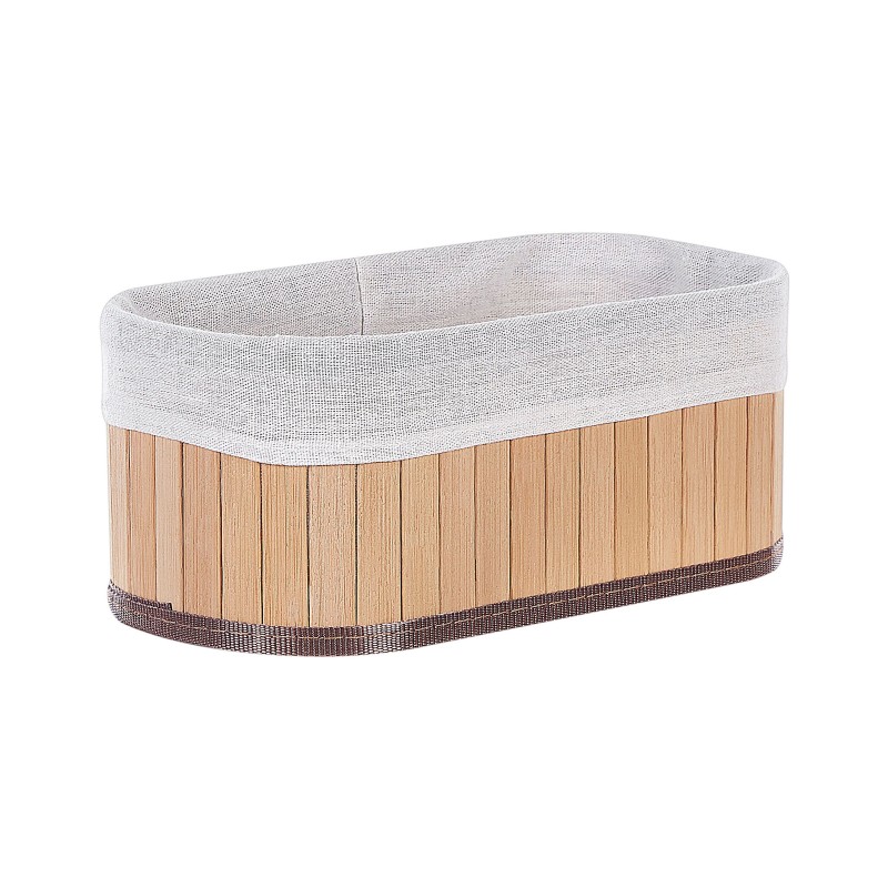 Zestaw 5 koszy TALPE Drewno bambusowe Jasnobrązowy