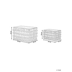 Zestaw 2 koszy DIAN Plecionka Naturalny