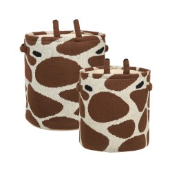 Zestaw 2 koszy na zabawki Żyrafa POMANG Bawełna Brązowy