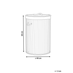 Kosz bambusowy z pokrywą jasne drewno SANNAR