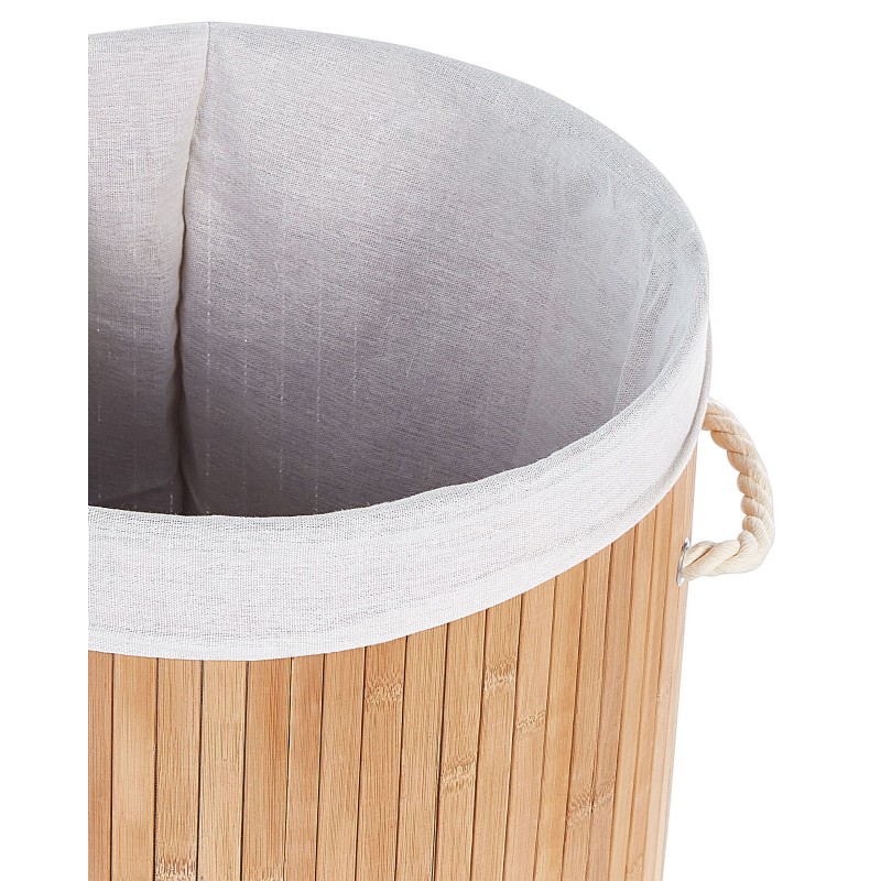 Kosz bambusowy z pokrywą jasne drewno SANNAR