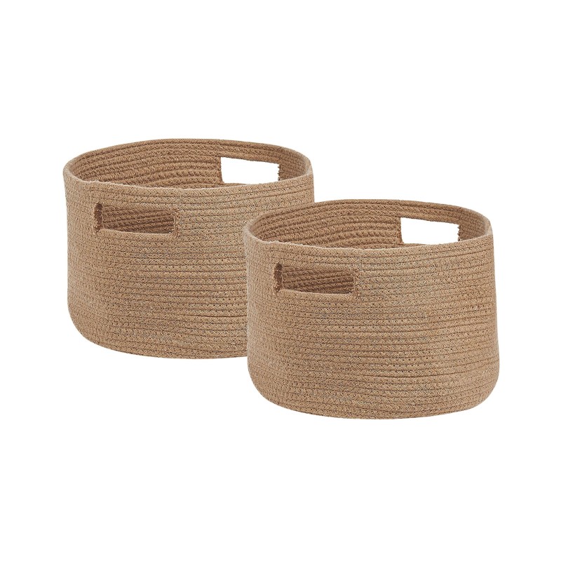 Zestaw 2 koszy CHINIOT Bawełna Naturalny