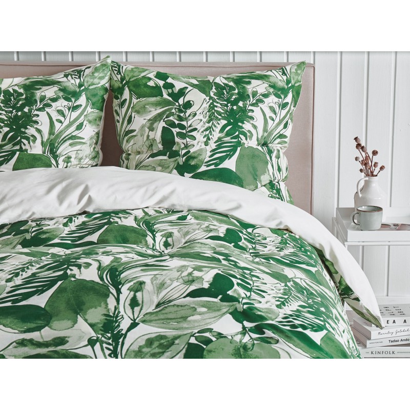 Komplet pościeli GREENWOOD Bawełna satynowa 155 x 220 cm Zielony