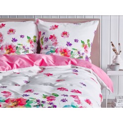 Komplet pościeli LARYNHILL Bawełna satynowa 155 x 220 cm Różowy