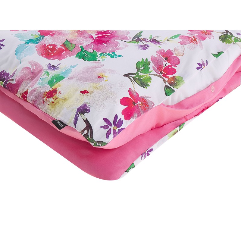 Komplet pościeli LARYNHILL Bawełna satynowa 155 x 220 cm Różowy