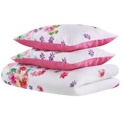 Komplet pościeli LARYNHILL Bawełna satynowa 135 x 200 cm Różowy