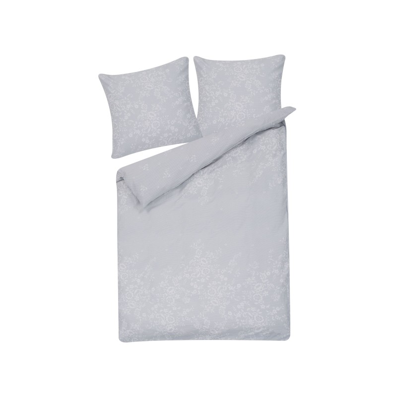 Komplet pościeli MORNINGSIDE Bawełna satynowa 155 x 220 cm Szary